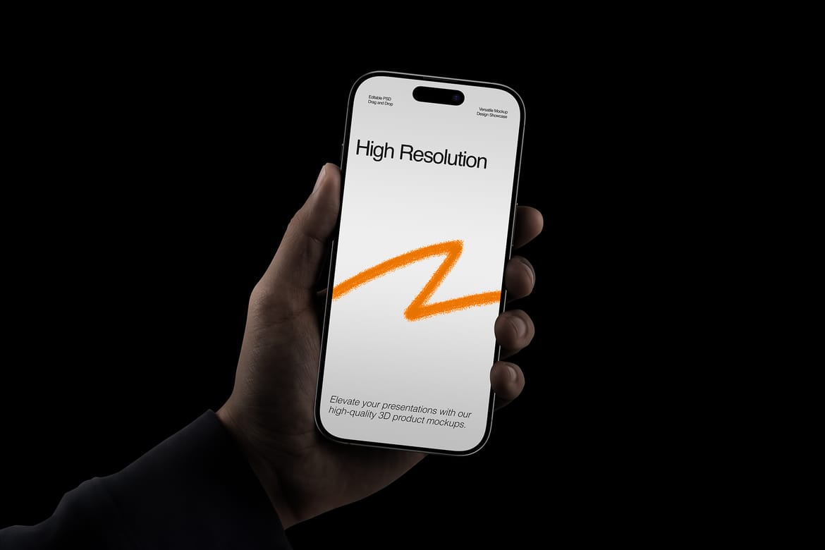 Hand Holding Device Mockup