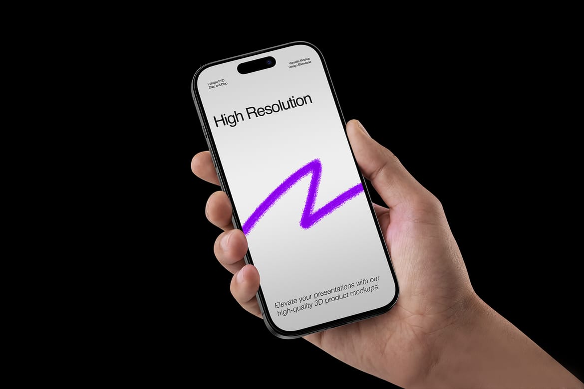 Hand Holding Device Mockup