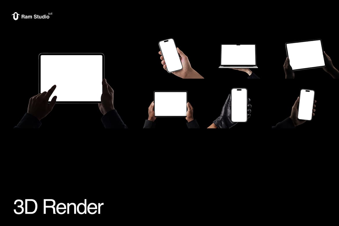 Hand Holding Device Mockup