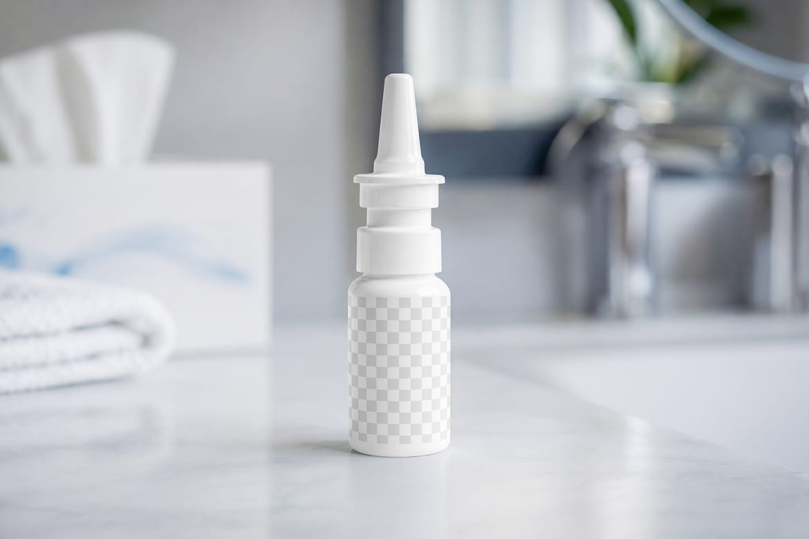 Nasal Spray Bottle Mockup