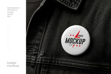 Pin Button Badge Mockup Set