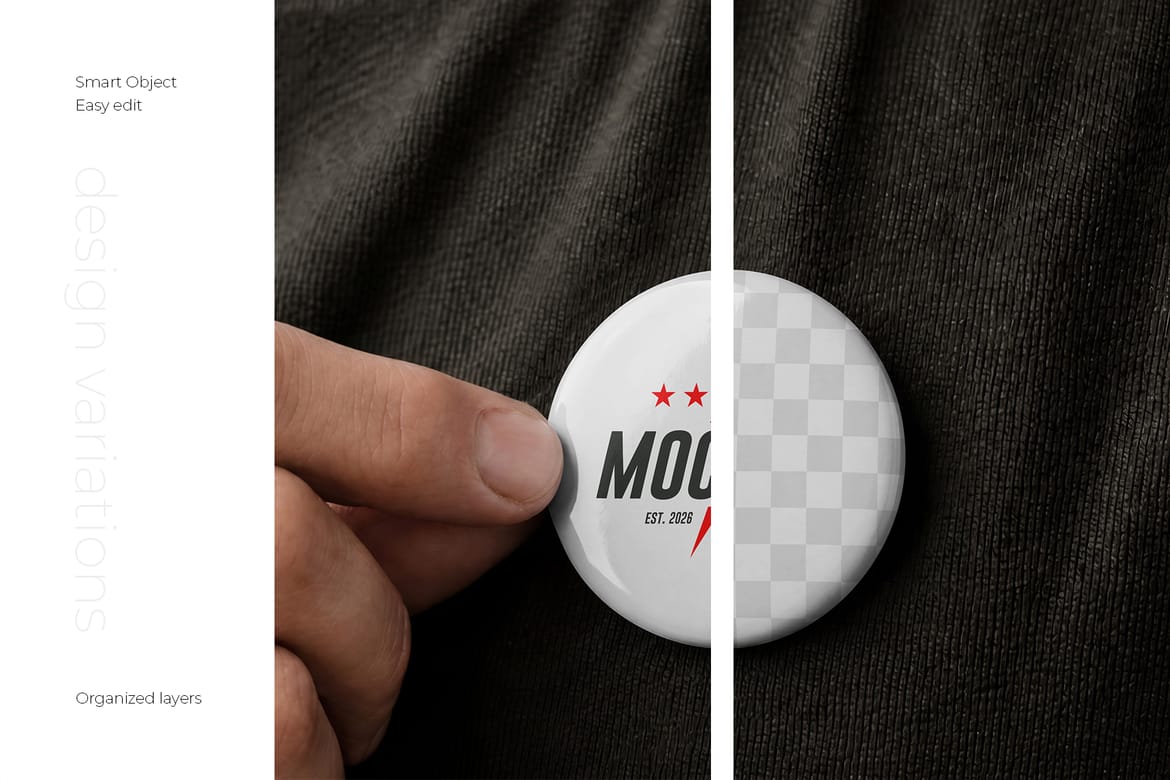 Pin Button Badge Mockup Set