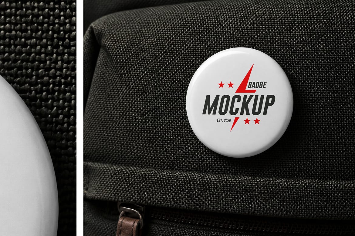 Pin Button Badge Mockup Set