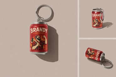Soda Can Keychain Mockup