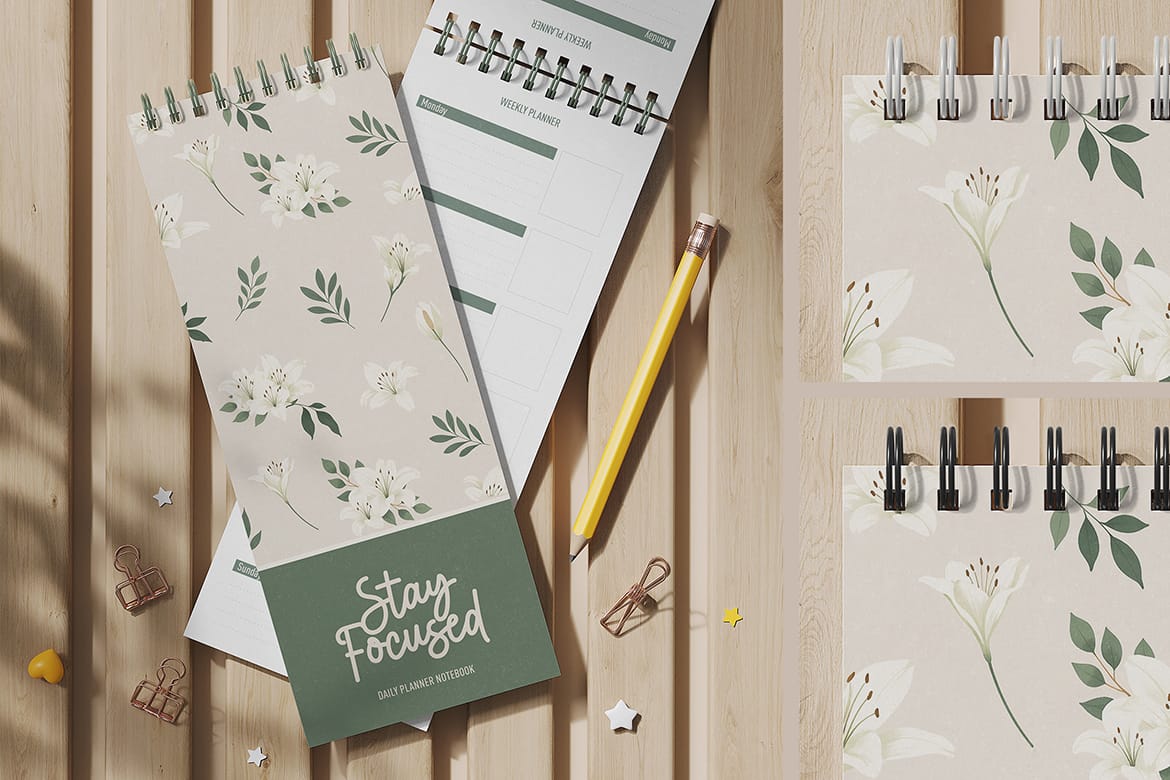 Daily Spiral Planner Mockup