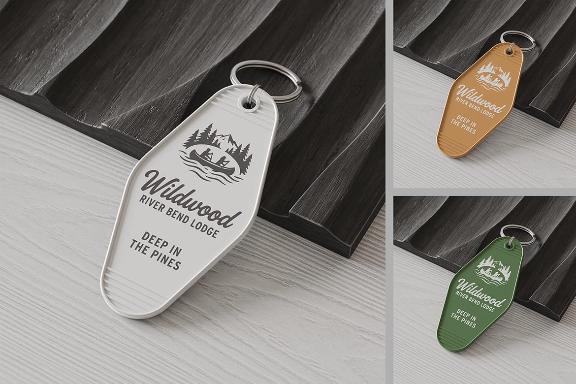 Vintage Hotel Key Tag Mockup
