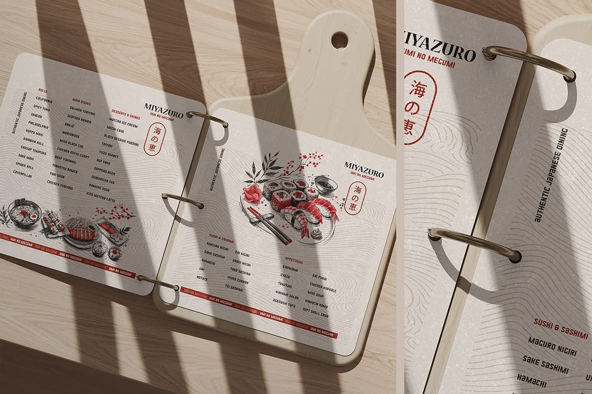 Cutting Board Menu Mockup