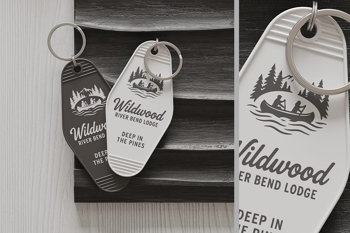 Vintage Hotel Key Tag Mockup