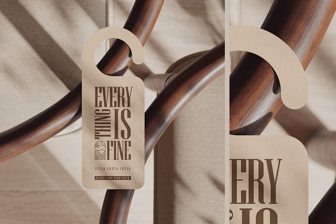 Door Sign Hanger Mockup
