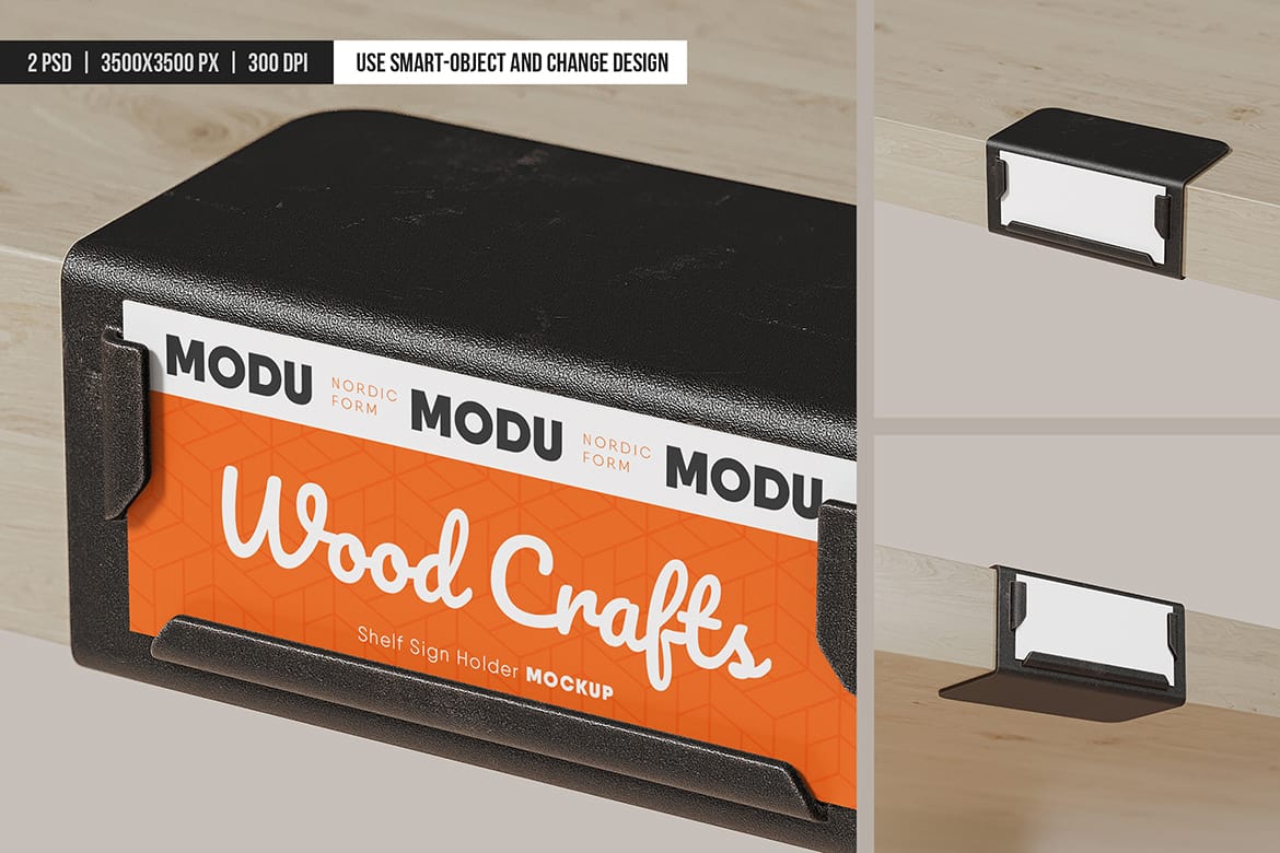 Shelf Sign Holder Mockup