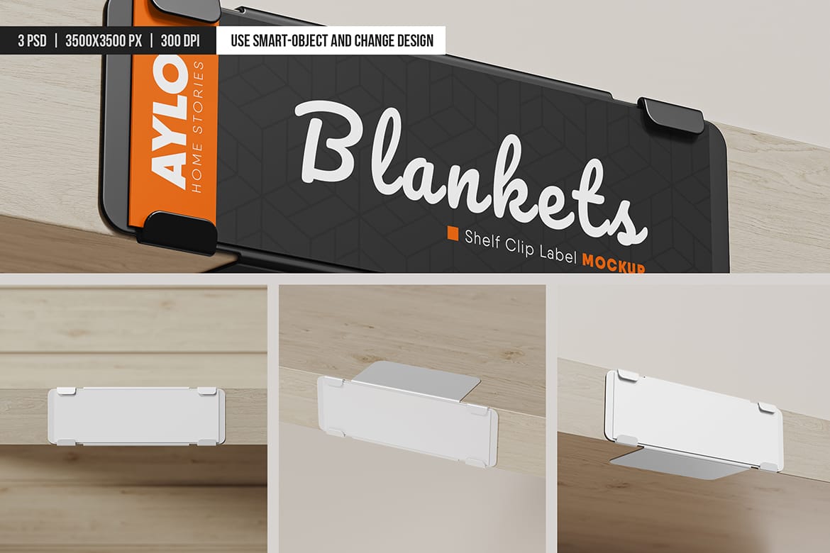 Shelf Clip Label Mockup
