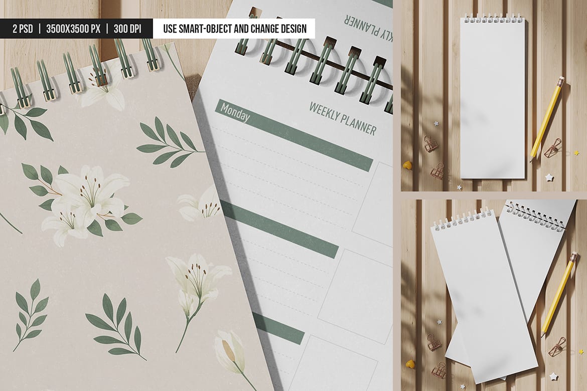 Daily Spiral Planner Mockup