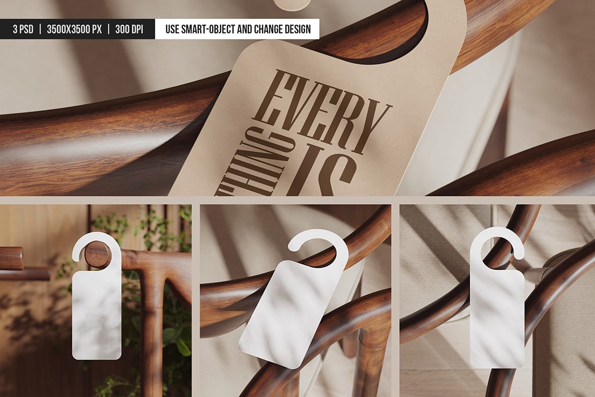Door Sign Hanger Mockup