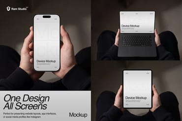 Hand Holding Device Mockup Scene