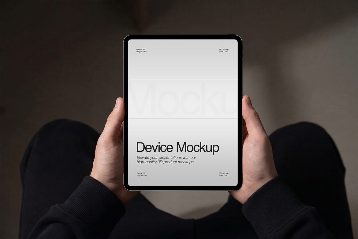 Hand Holding Device Mockup Scene