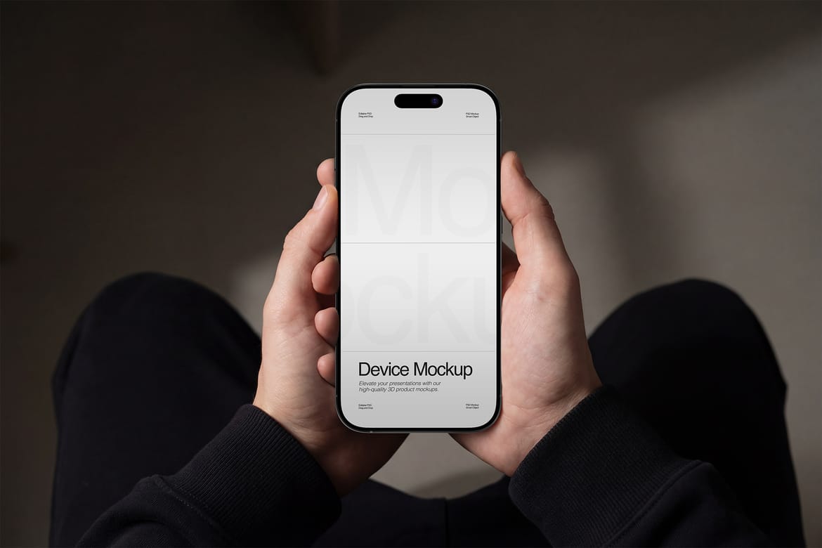 Hand Holding Device Mockup Scene