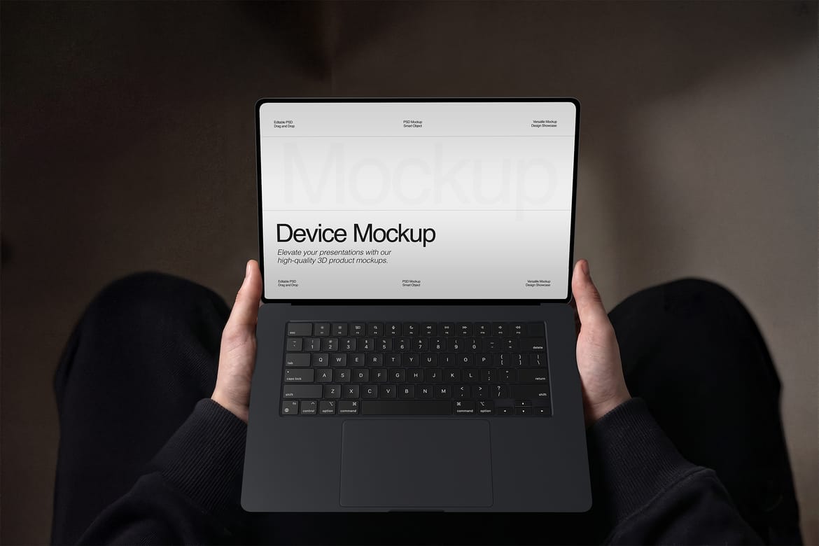 Hand Holding Device Mockup Scene