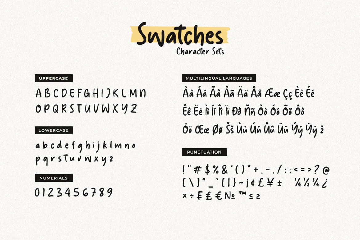 Swatches Playful Handwritten  Font