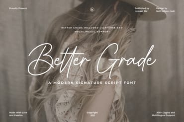 Better Grade Modern Signature Font
