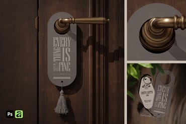 Hotel Door Hanger with Tassel Mockup
