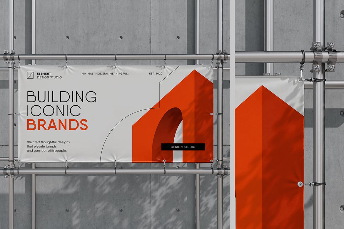Urban Scaffolding Banner Mockup