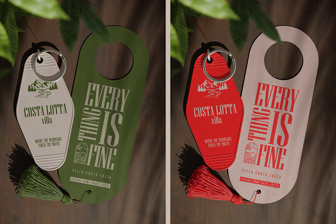 Hotel Door Hanger with Tassel Mockup