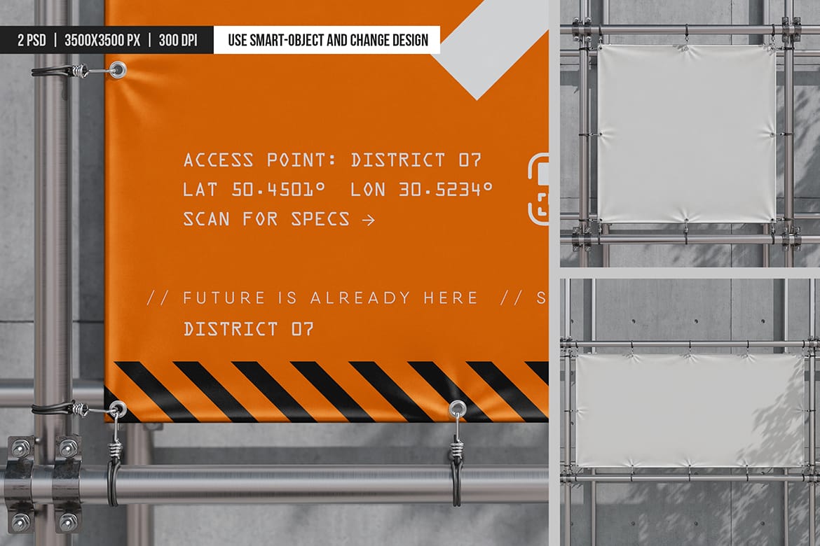 Urban Scaffolding Banner Mockup