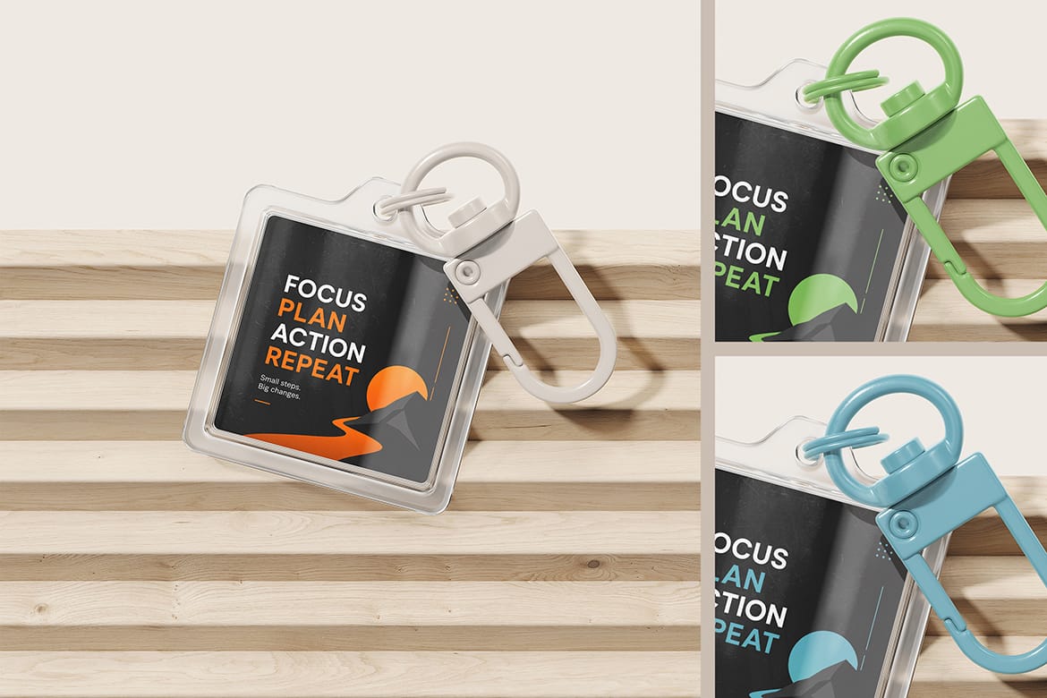 Square Acrylic Keychain Mockup