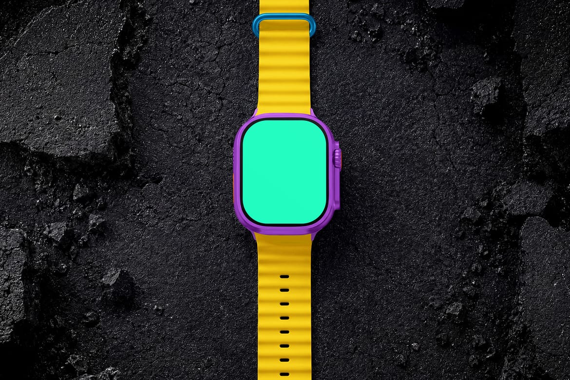 Apple Watch Ultra 2 Style Rugged Smartwatch Mockup Set