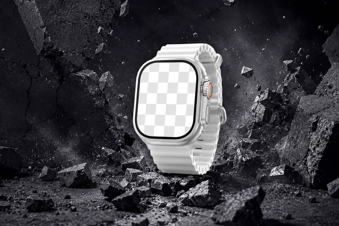 Apple Watch Ultra 2 Style Rugged Smartwatch Mockup Set