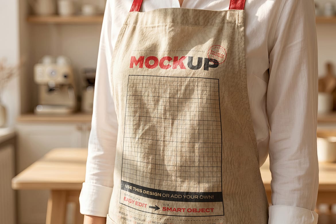 Man and Woman Apron Branding Mockups