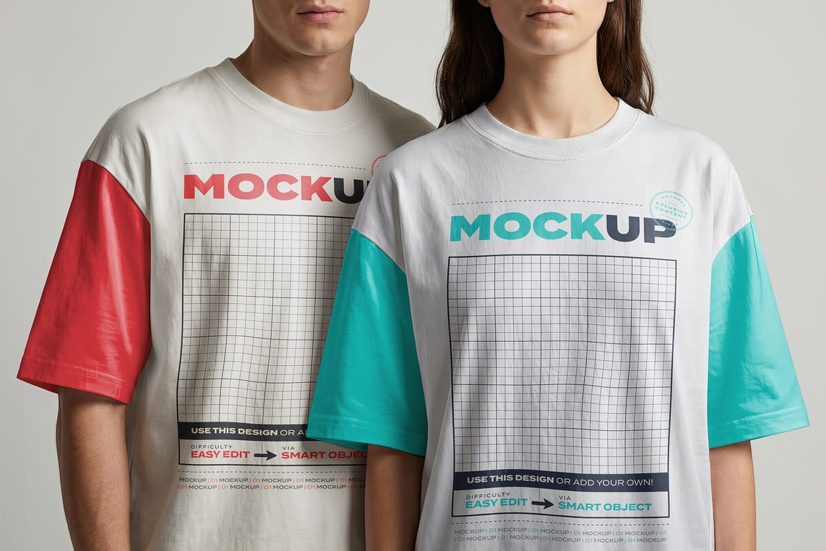 Man Woman Together Shirt Mockups