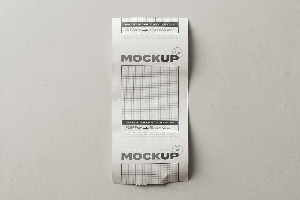 Receipt Ticket Realistic Mockup