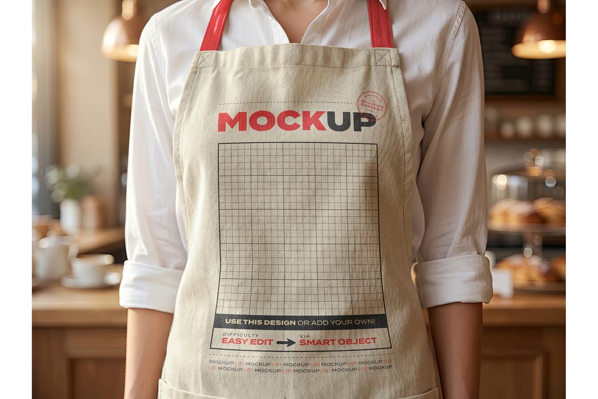 Man and Woman Apron Branding Mockups