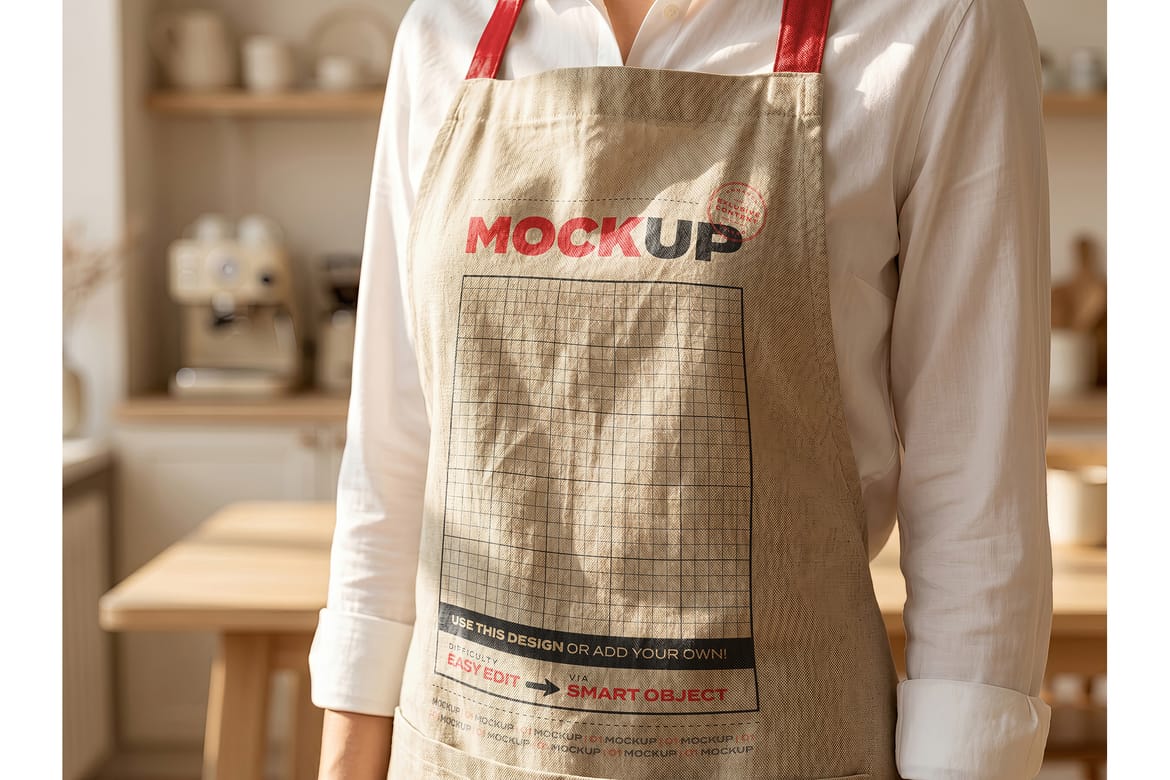 Man and Woman Apron Branding Mockups