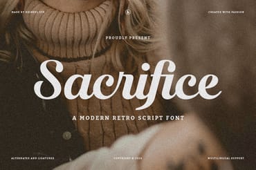 Sacrifice Retro Script Font