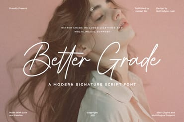 Better Grade Modern Signature Font