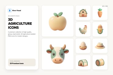 3D Agriculture Icons