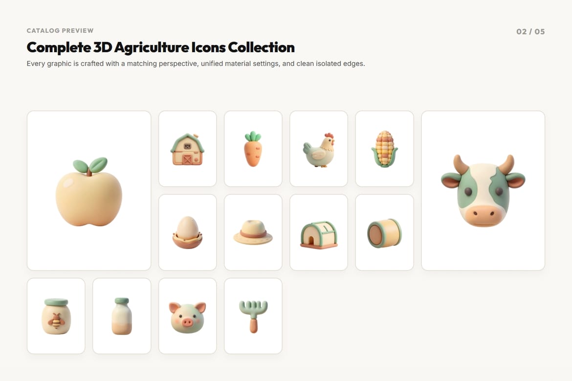 3D Agriculture Icons