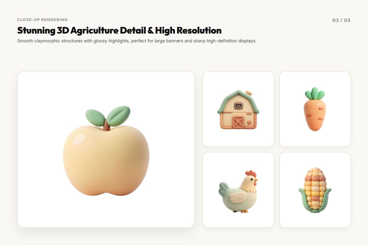 3D Agriculture Icons