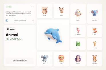 3D Animal Icons