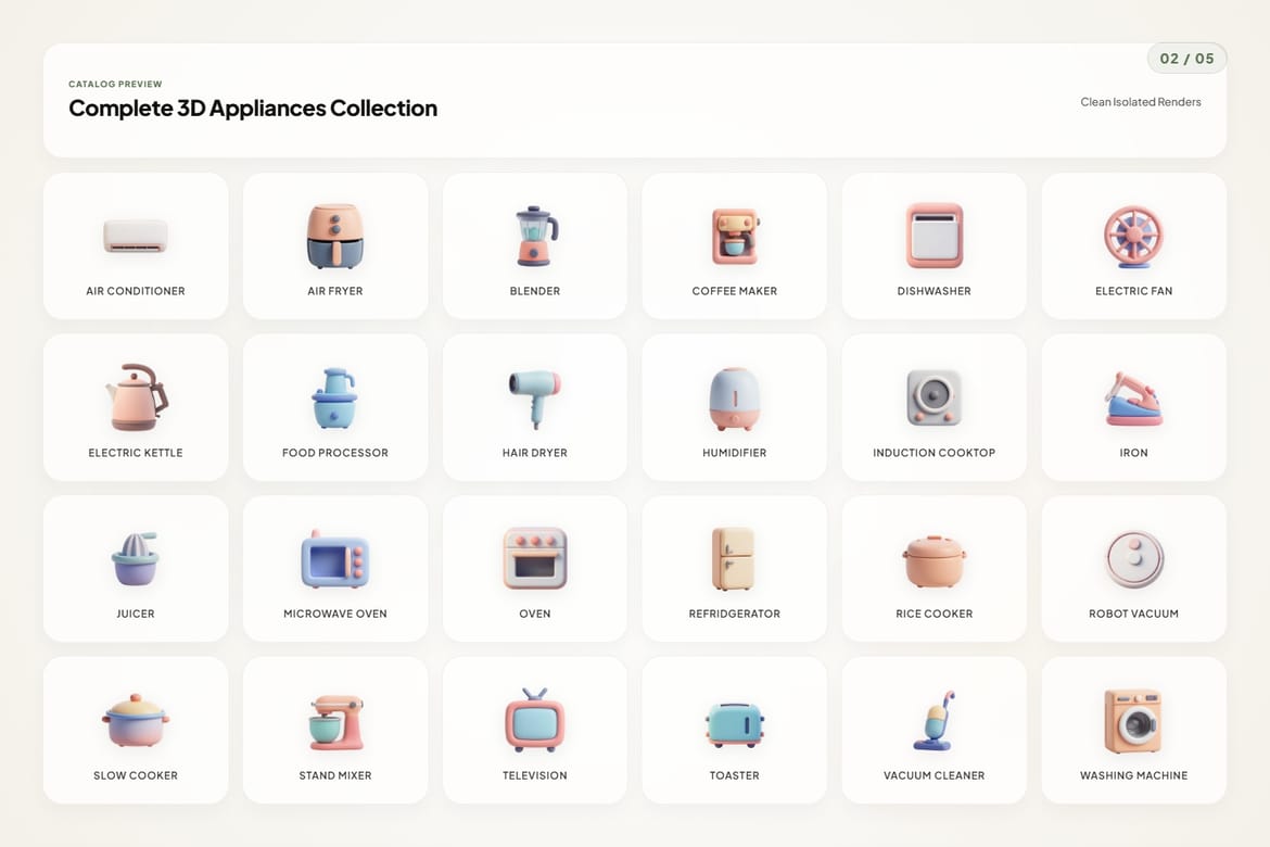 3D Appliance Icons