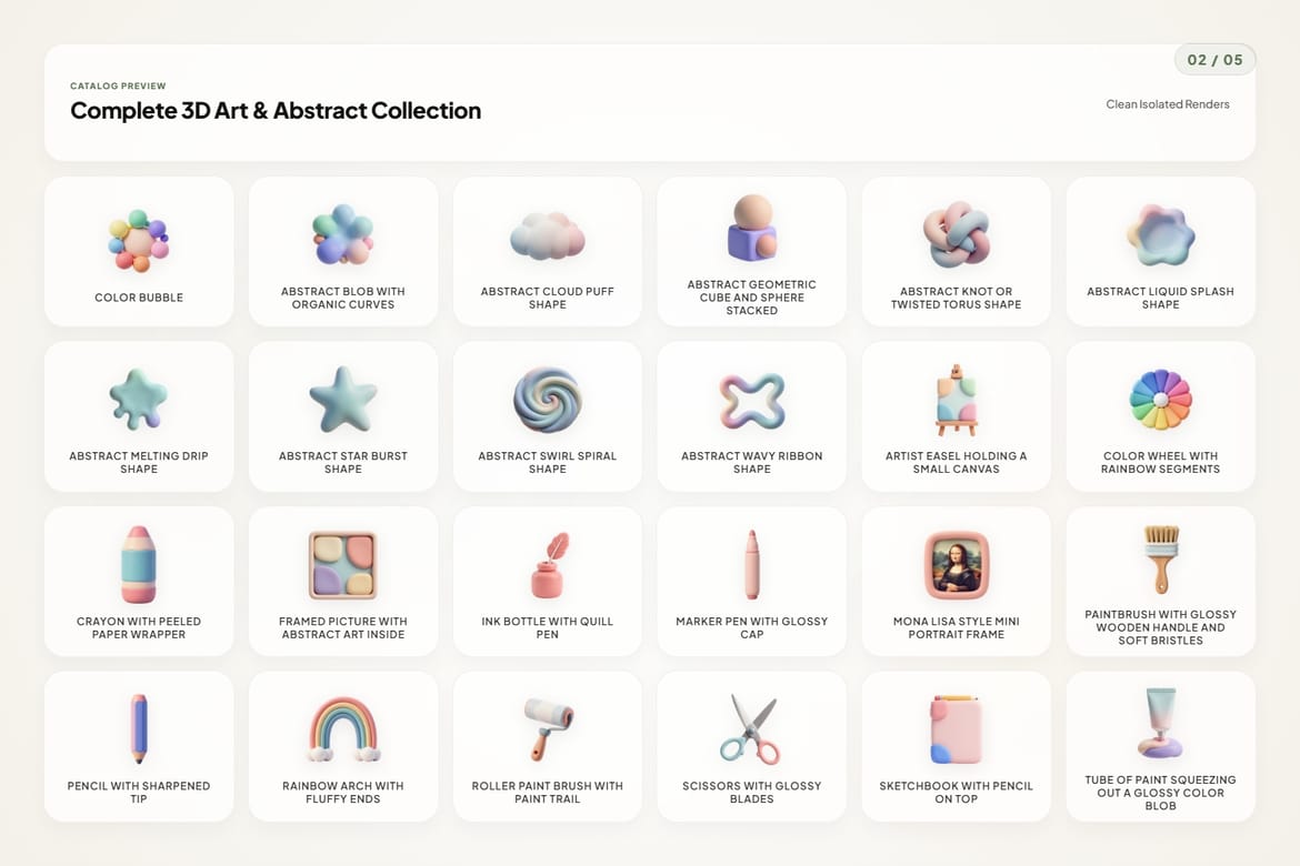 3D Art & Abstract Icons