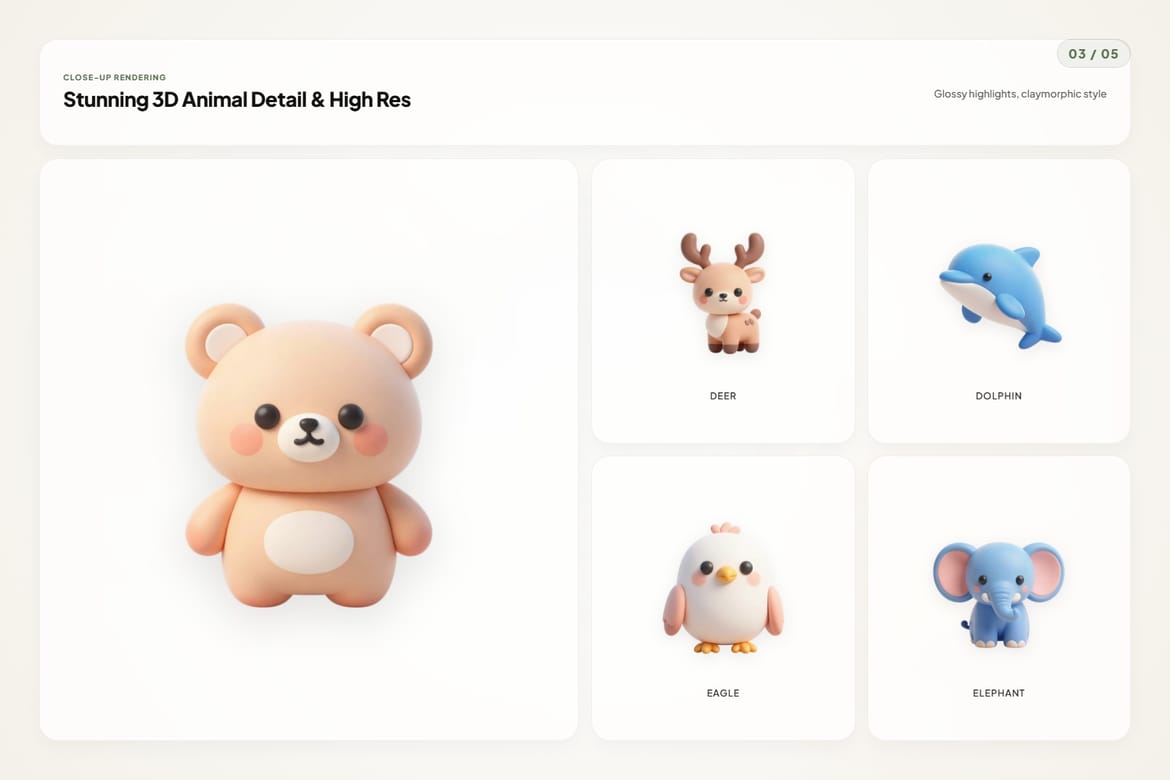 3D Animal Icons