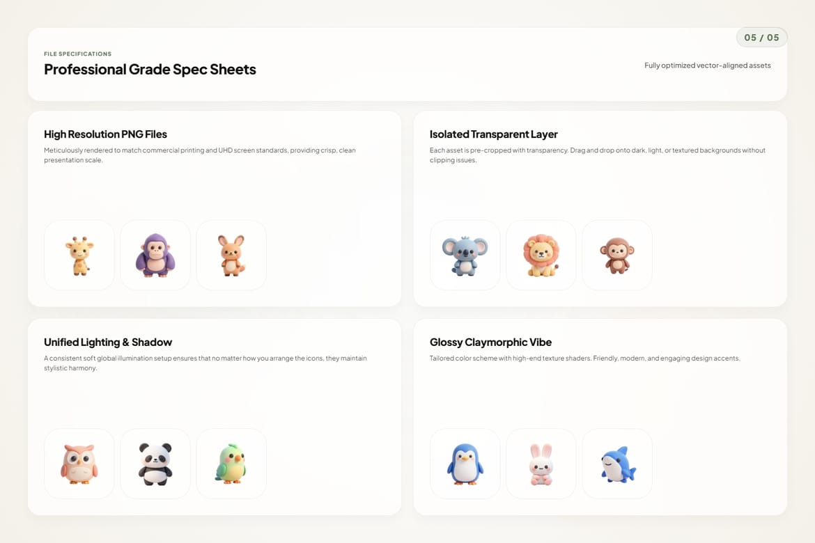 3D Animal Icons