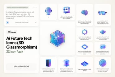 3D Future Tech Icons