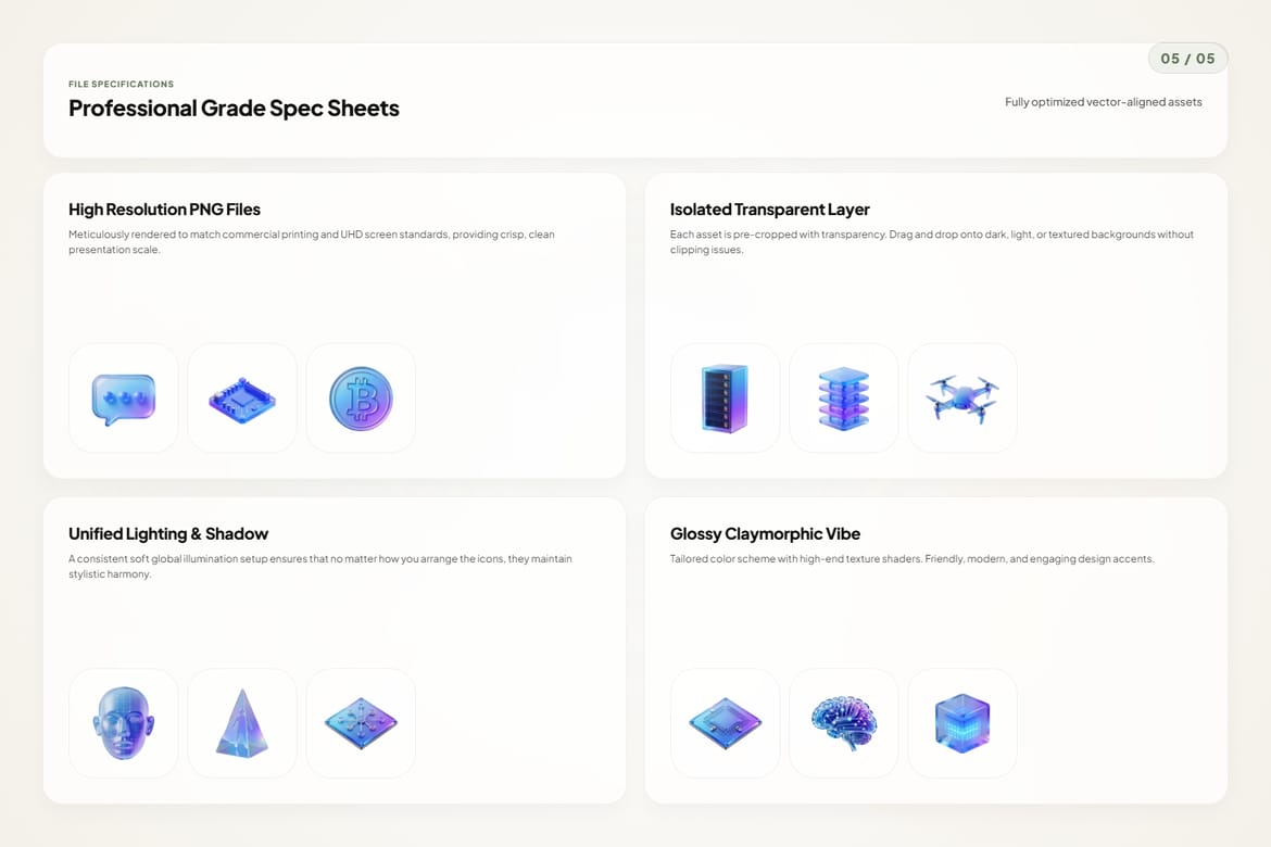 3D Future Tech Icons