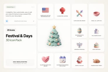 3D Festival & Day Icons