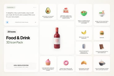 3D Food & Drink Icons
