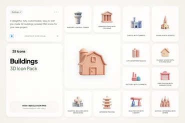 3D Building Icons
